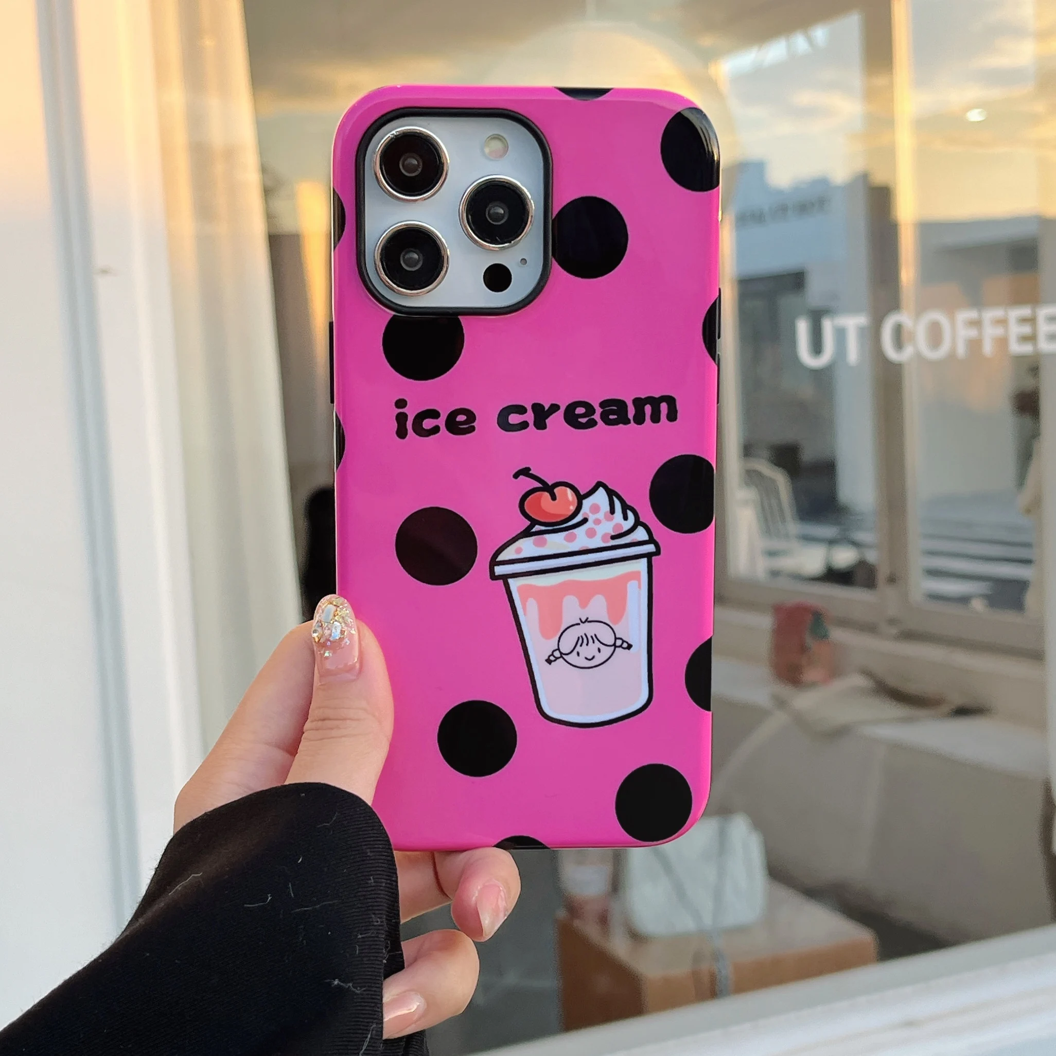 Diandian Ice Cream Inclusive Magnetic Phone Case Two-In-One Film Protective Shell For iPhone 15 14 13 12 11 Pro Max Plus Mini