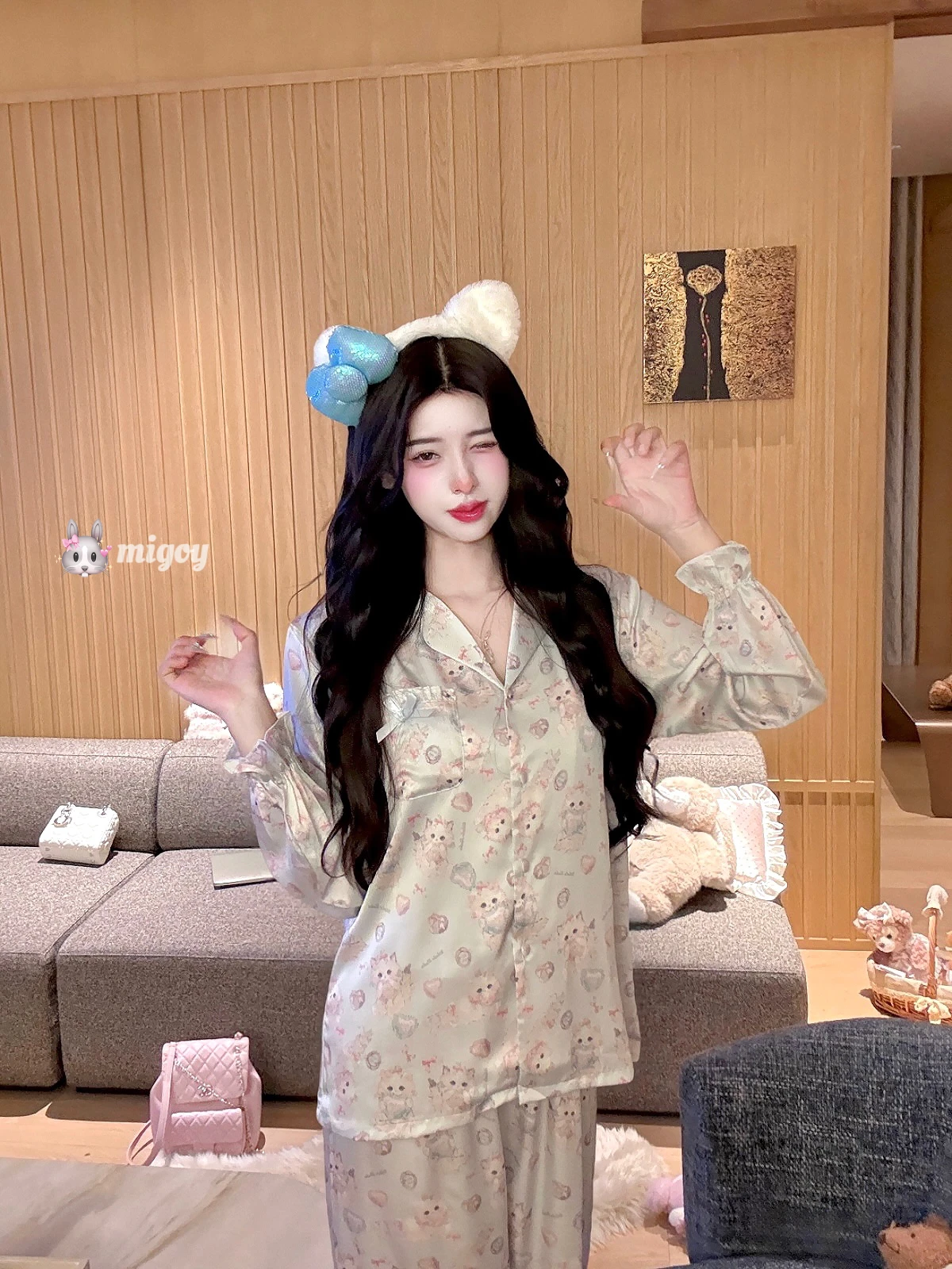 2025 New Four-piece Summer Sweet Girl Loungewear Set with Chest Pad Ice Silk Loose Casual Cool Suspender Pajamas