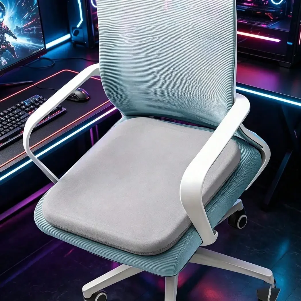 1pc Thickened 4D Memory Foam Cushion - Ultra Soft Ergonomic Lumbar Support Pillow, Breathable Office Chair Car Seat Cushion For Home/Office Use, Memory Foam Seat Pad, Polyester Fiber Cover, Comfortable Home Seating, Ergonomic Design, High Density Foam