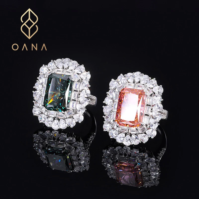 

OANA Suitable For Women'S Ring S925 Whole Body Silver Retro Fashion High Carbon Diamond Texture Jewelry Free Shipping