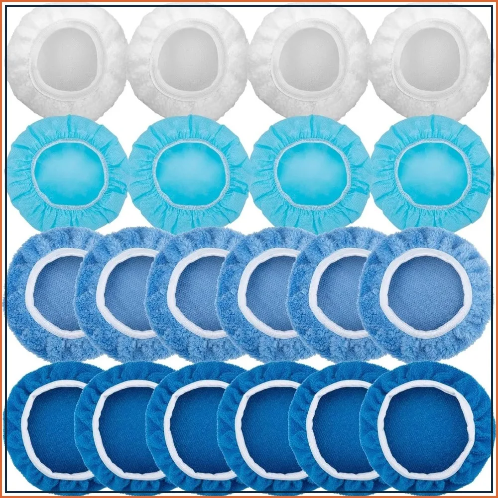 

20PCS Car Orbital Buffer Polisher Pad Bonnet Set, 5-6 Inch Microfiber Buffing Pads for Polishing, Waxing and Cleaning