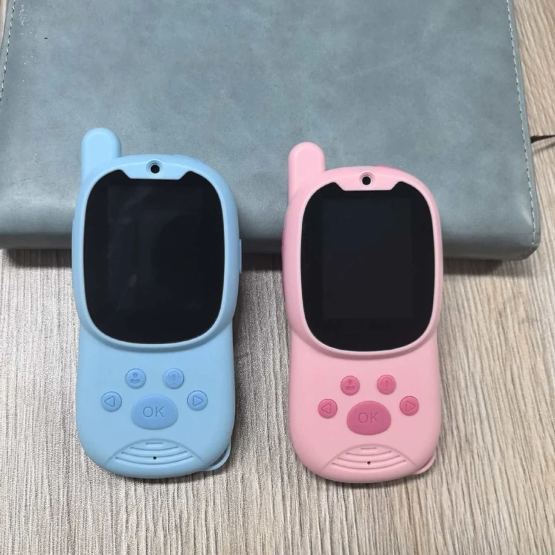Vídeo definição walkie talkie para crianças voz foto mms comunicação vídeo durável design plástico fácil operação