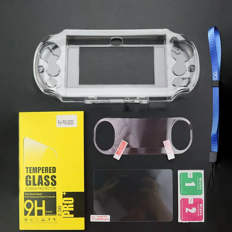 1 مجموعة ل Psvita PSV2000 كريستال صندوق واقي وطبقة رقيقة واقية مع شريط للرسغ حبل مكافحة إسقاط حزام اليد الحبل سلسلة #2