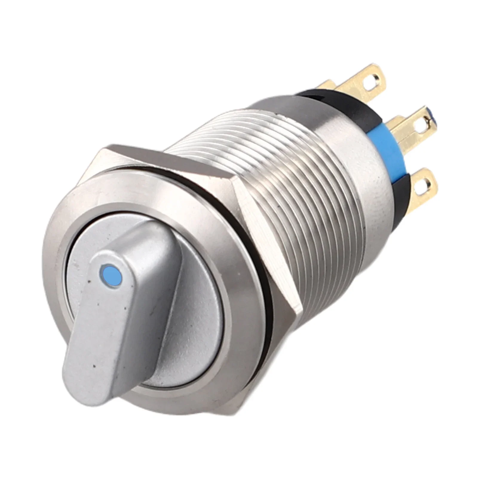 Rotary Push Button Switch 19mm 3 Positions Latching Type 12V 24V Rated Voltage for Ship and Instrument Applications
