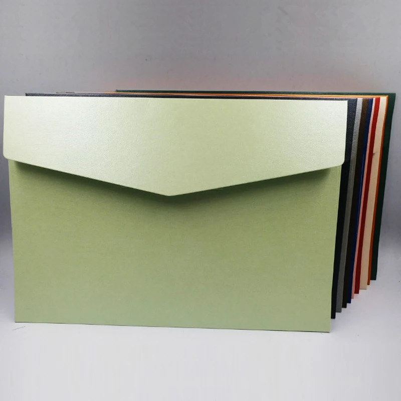 50pcs 18*12.5cm  250gsm Color Pearl Paper Envelopes Business Invitation Wedding Party Invitation Cards