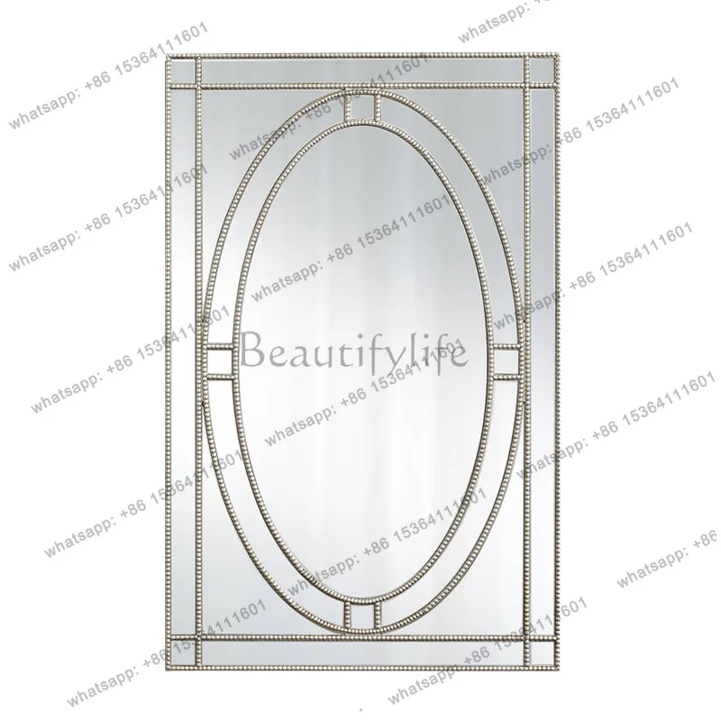 8European neoclassical bathroom bathroom toilet toilet makeup bathroom mirror wall hanging entrance decorative mirror 2148