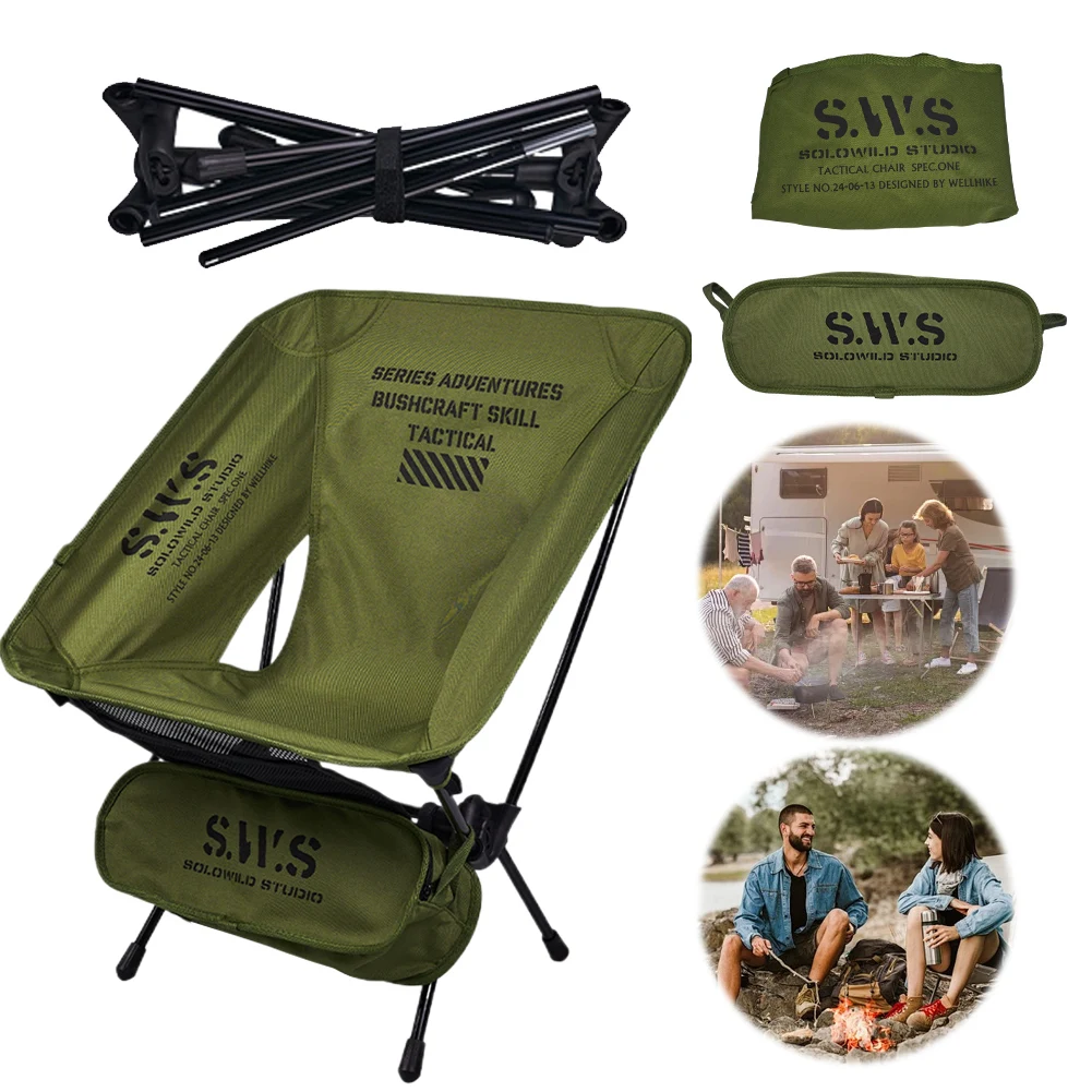 Foldable Camping Chair Oxford Cloth Lightweight Tourist Chairs Detachable Camping Longue Seat for Outdoor Camping Hiking Fishing