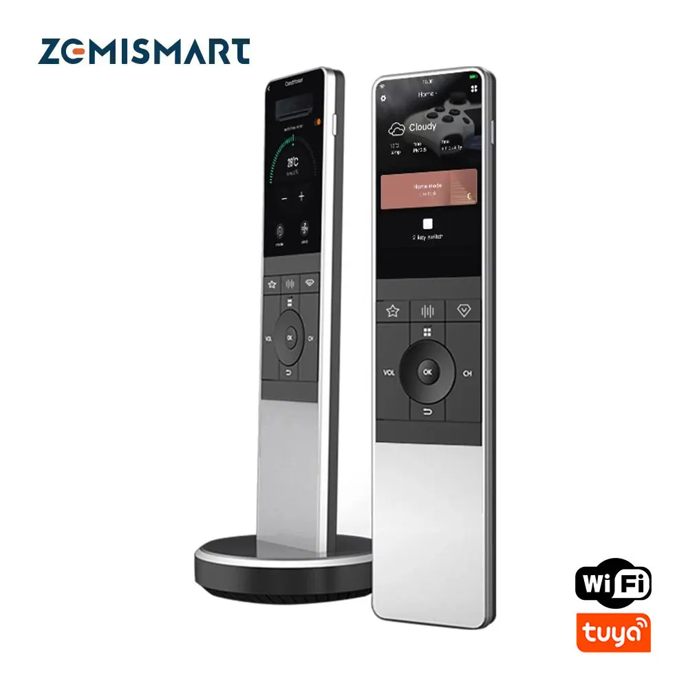 Zemismart Tuya WiFi Smart Remote Control with HD Touch Screen Wireless Charging Base Voice Control Smart Devices iRemote Control