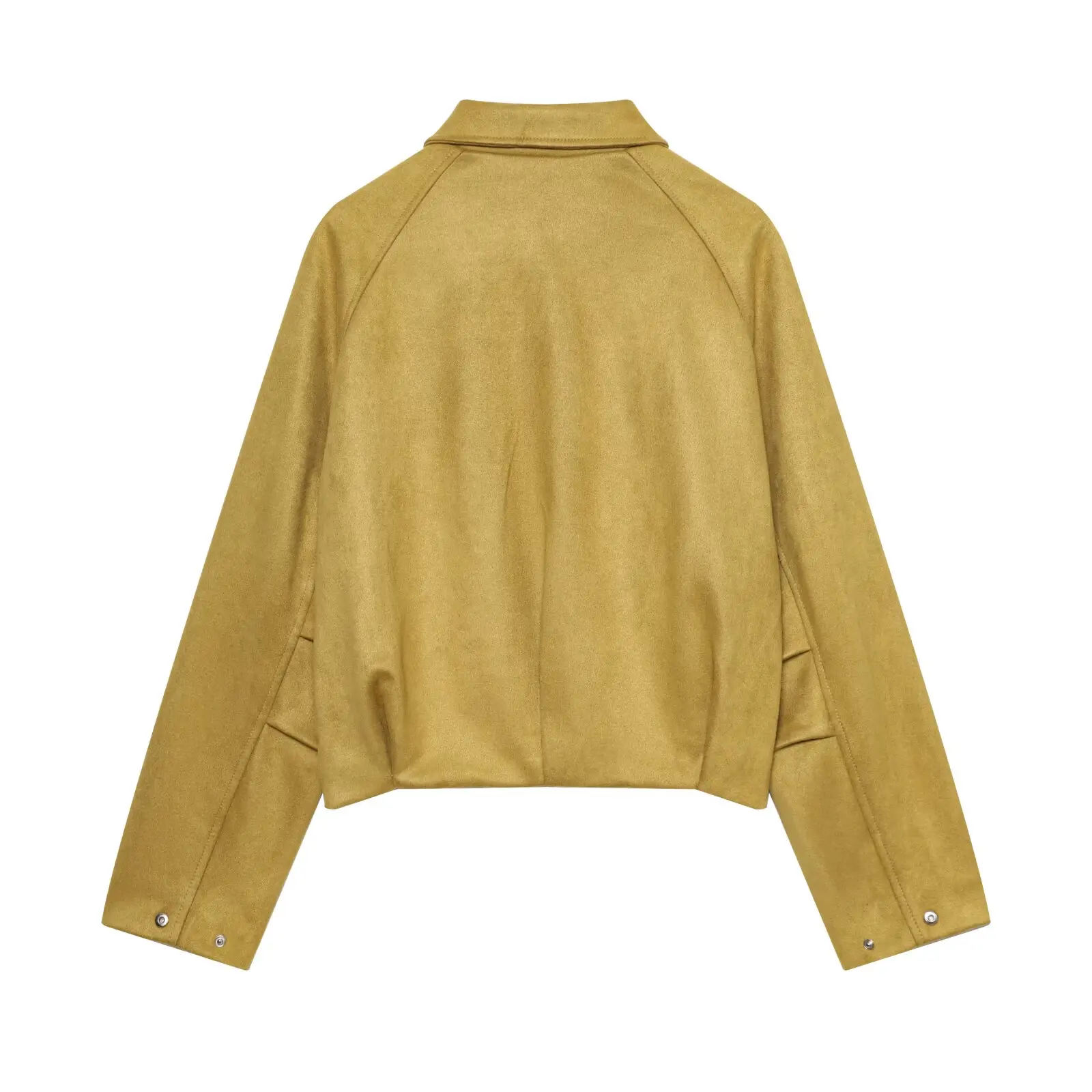 JNLEAOG Autumn New Women's Faion Pilot Jaet Coat Velvet Surface Effect Versatile Outerwear ort Sle Zipper Closure