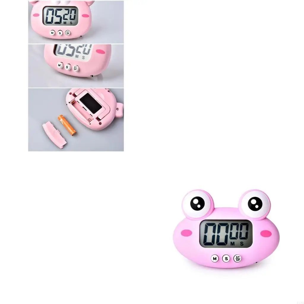 F19B Cartoon Animal Countdown-Timer Digital Cooking Timer with Stand Hangable Alarm Clock Timer for Cooking Bake Sport Game