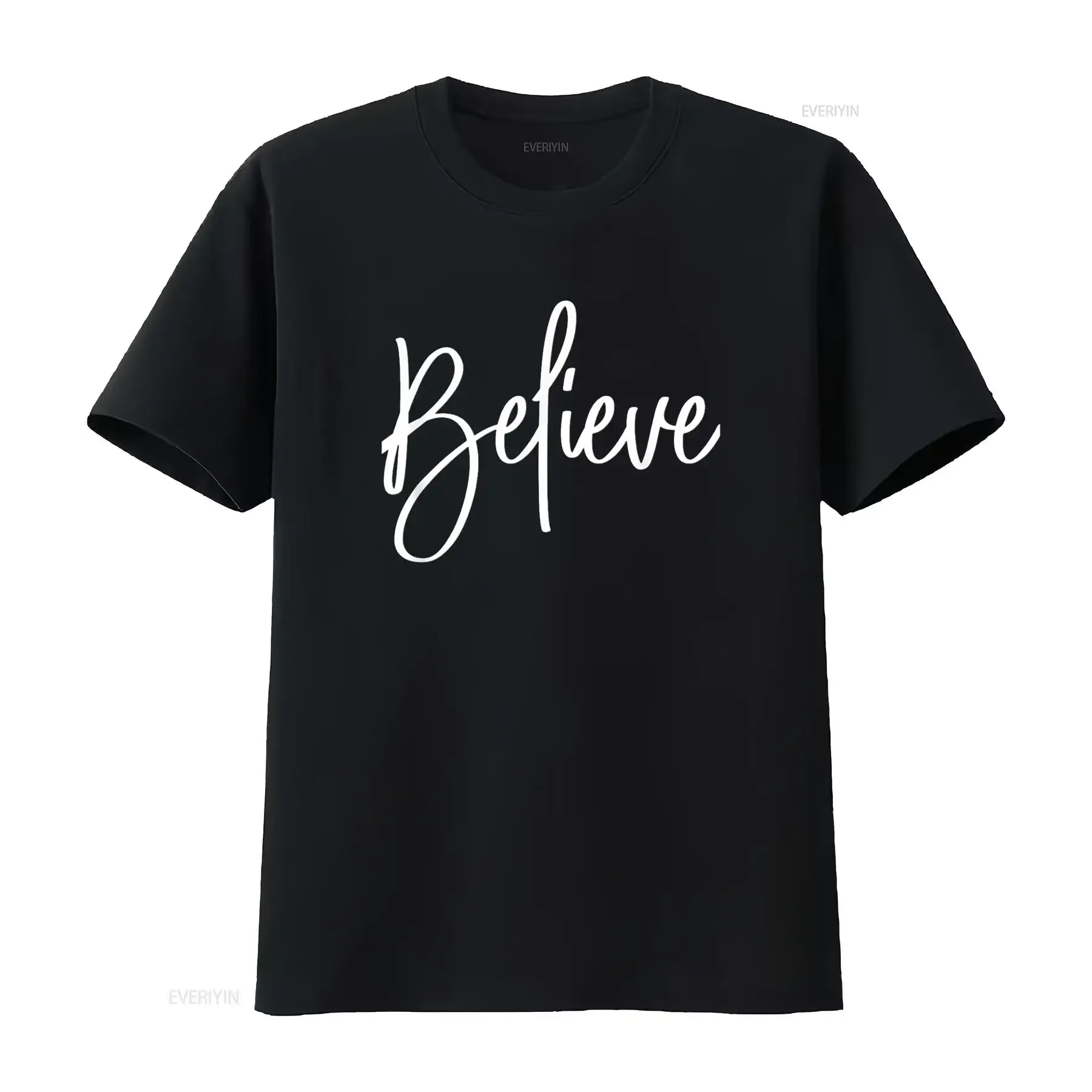 

Женская футболка Believe, винтажная стираная удобная повседневная мягкая футболка с рисунком, стильный универсальный топ для повседневной носки