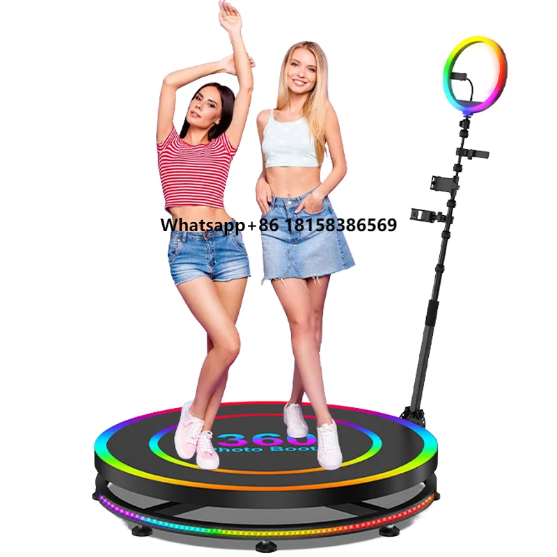 

Portable 360 Photo Booth Rental for Corporate Annual Meetings Wedding Parties - Intelligent Rotating Photography Equipment