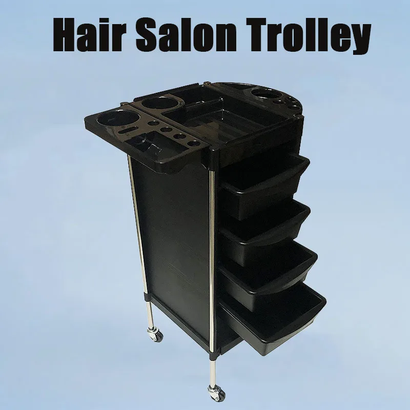 

Hair Cart Hair Salon Tool Cart Barber Shop Perming and Dyeing Stainless Steel Large Capacity Six-Layer Storage Cart