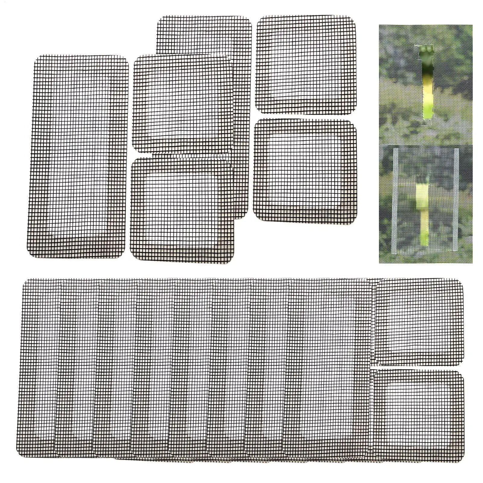 10Pcs Window Screen Repair Tape Anti-mosquito Anti-Insect Hole Patch Stickers Strong Self-adhesive Mesh Net Repair Tapes