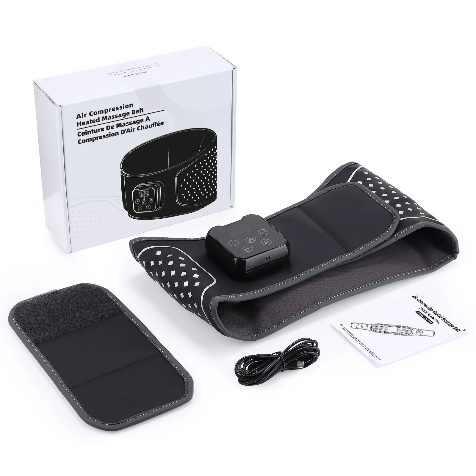 

Electric Back Massage Hot Compress Waist Massager with Controller Heating Vibration Airbag Lumbar Support Relaxing Waist