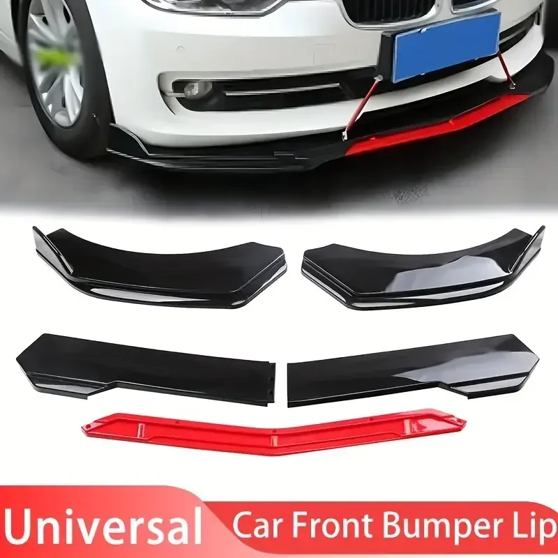 

Комплект накладок на передний бампер автомобиля - прочный АБС-пластик, водонепроницаемые и устойчивые к царапинам аксессуары-спойлеры в черном и красном цветах