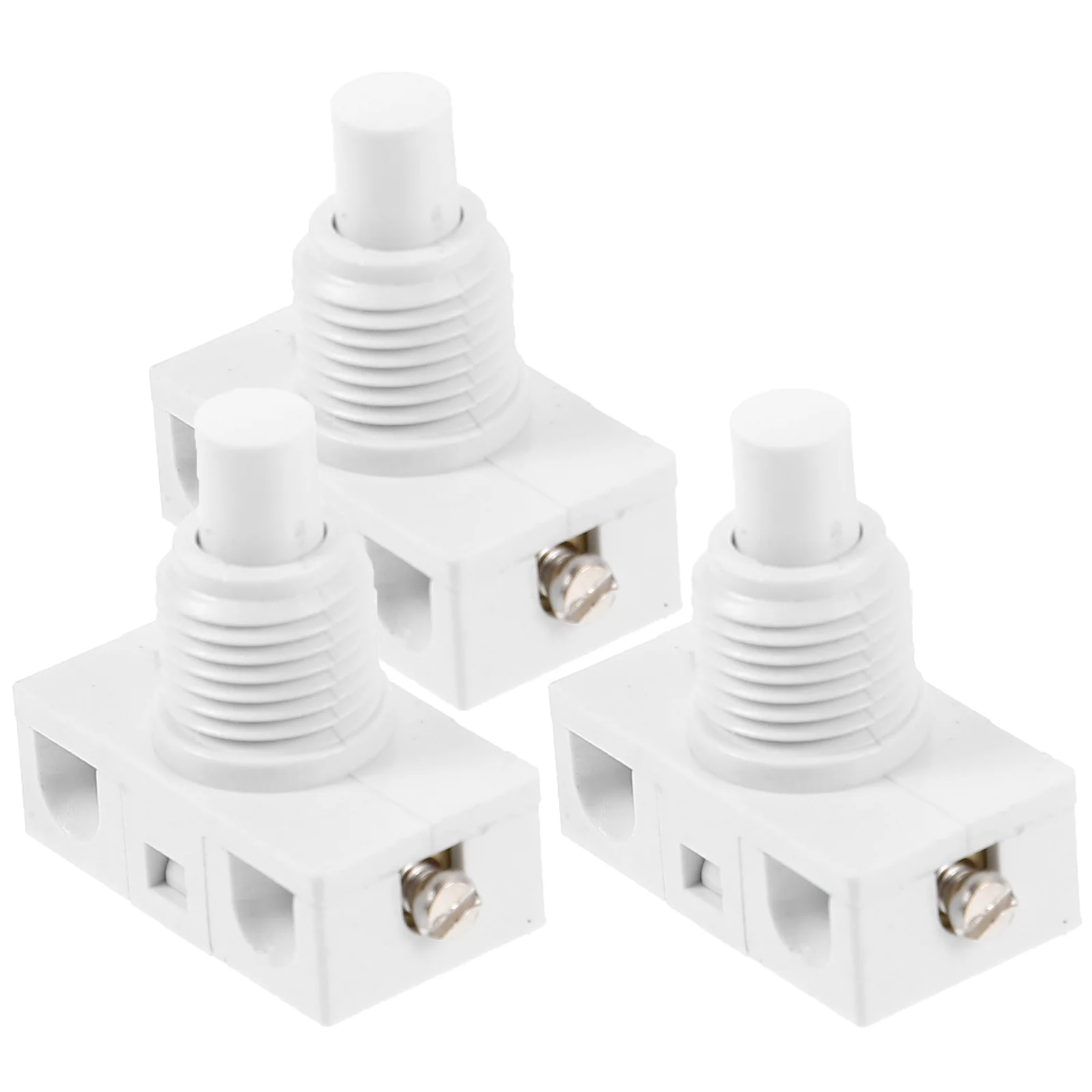 

3pcs Self-locking Switch Push Button Round Iron Parts Press Compact Lightweight DIY Projects Reliable Material Easy
