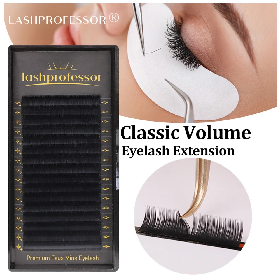 16 Rows Individual Classic Eyelash Extension  0.03-0.20 Russian Volume Lashes Matte Faux Mink Mega Volume Cashmere Eyelash