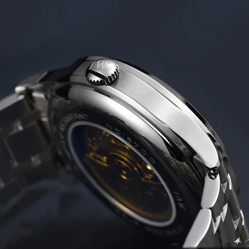IW Карнавальные мужские часы с автоматическим механизмом, механические наручные часы с синтетическим сапфиром, простые полые водонепроницаемые часы в деловом стиле