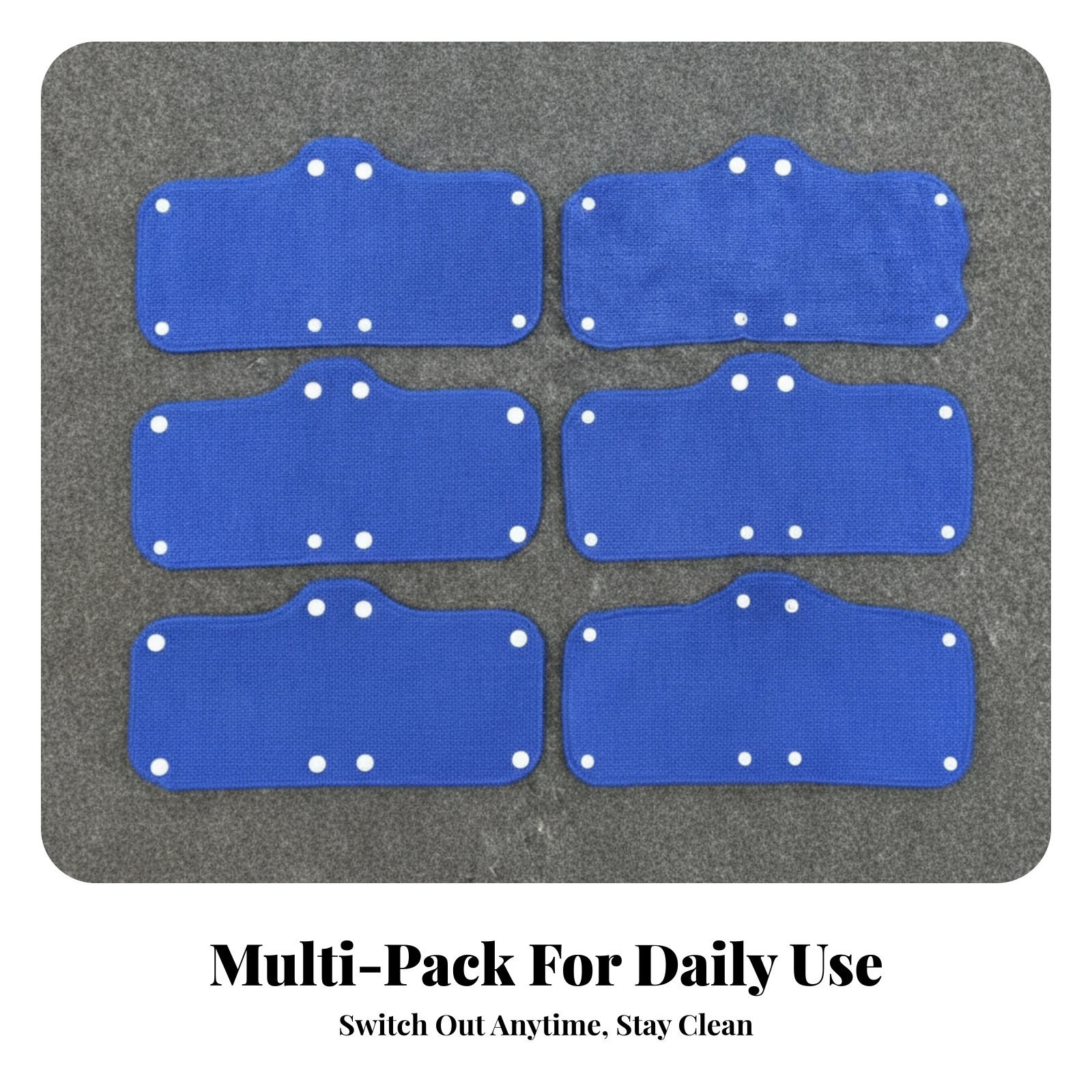 6 Pieces Breathable Blue Helmet Sweatband Reusable Curved Terry-Cloth Helmet Sweatband Headgear Snap-Fastening Hard Hat Liner 6