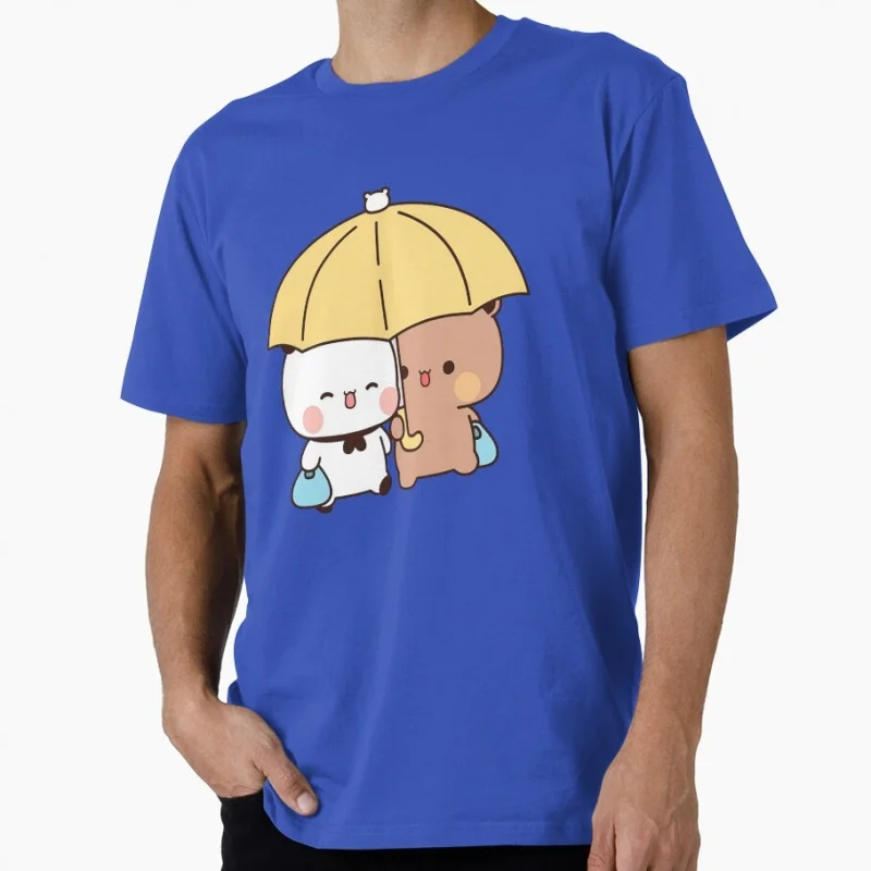 Bubu and Dudu under an umbrella t shirt ‌kawaii‌ Panda Bear Cartoon Graphic tee Cute Y2K Clothes 100% cotton All size Tee S-6XL