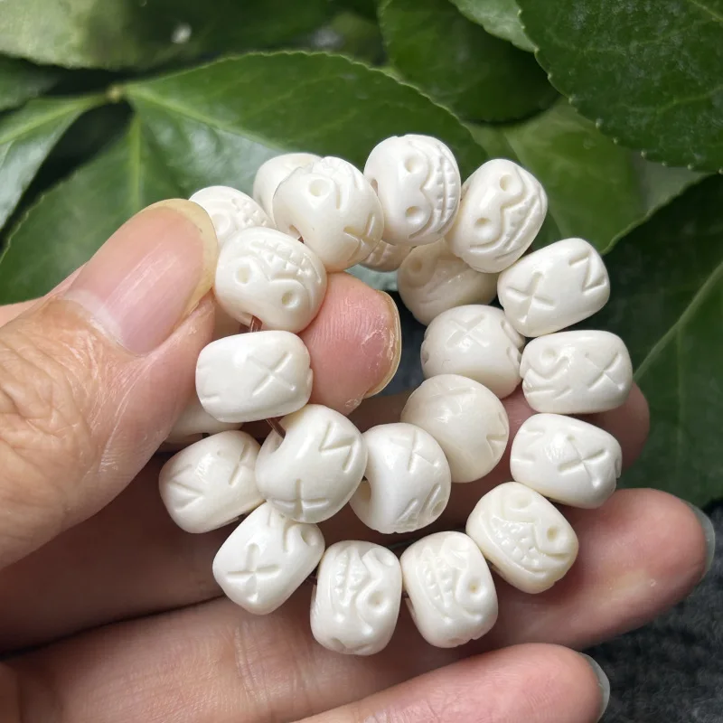 Natural Antlers Carving a Dai Highly Oily High Density 1.2 Buddha Beads Passion Fruit Seed Bracelet 9 * 12mm