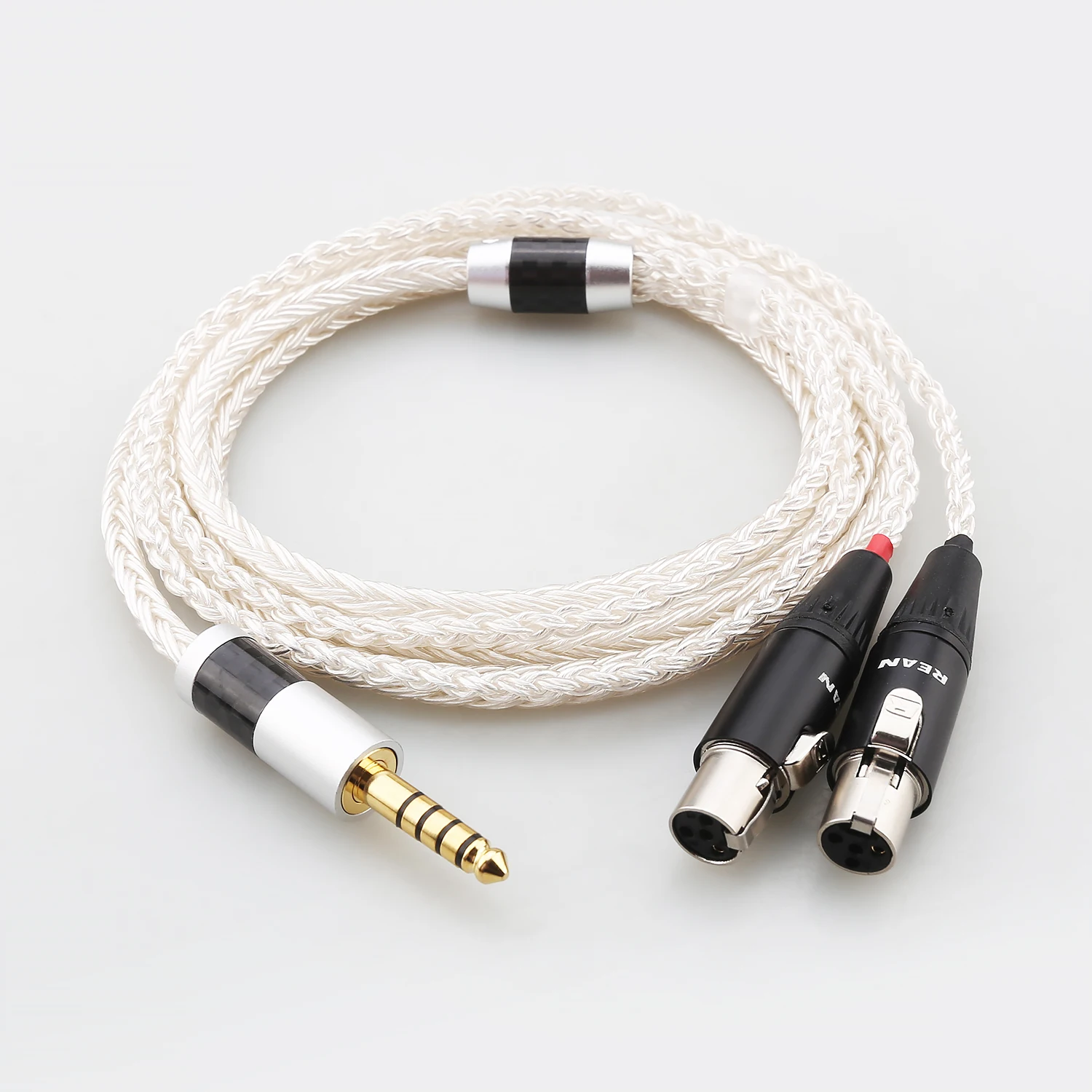 HiFi Audiophile Upgrade Cable 16‑Core Silver Plated OCC Dual 4 Pin Mini XLR Headphone Wire for Audeze LCD Series Headphones