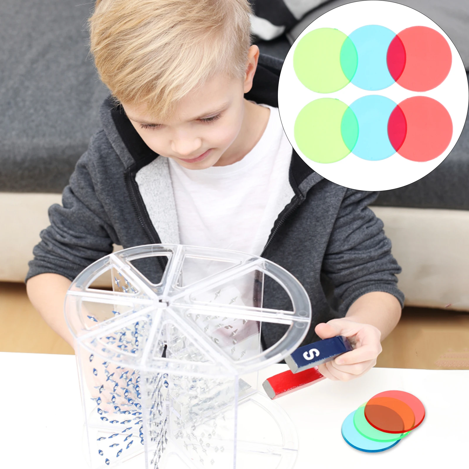 

6 Pcs Filter Lighting Color Card Translucent Filters Plastic Round Boards