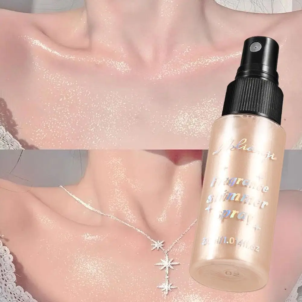 30ml Geur Shimmer Glitter Spray Shining Helder Lang Handpoeder Blijvende Haarkleding Markeerstift Spray Neklichaam