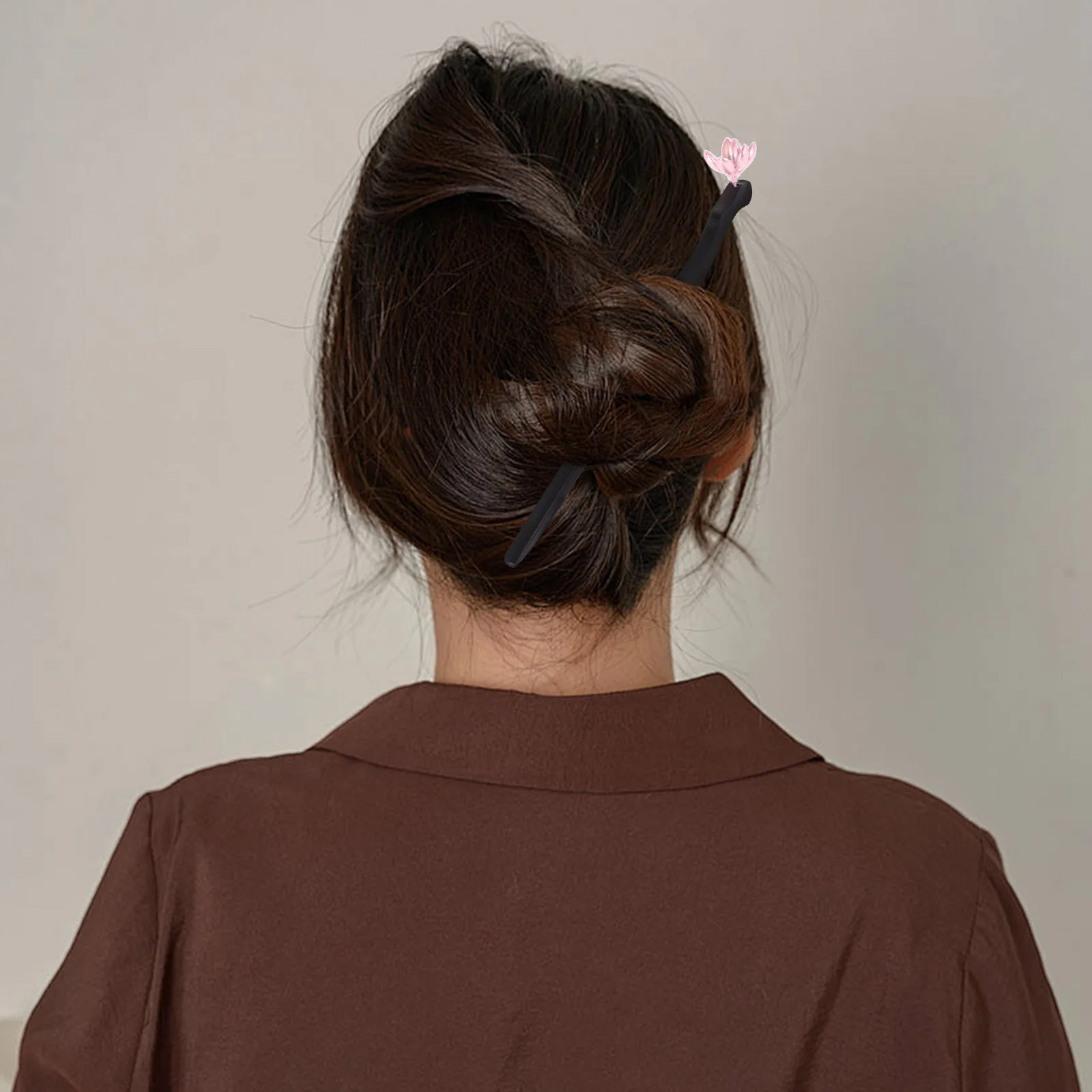 

Elegant Chinese Hairpin Black Wood H made Purple chid Ancient Style Accessories for Women Hanfu Hair Decorations Retro