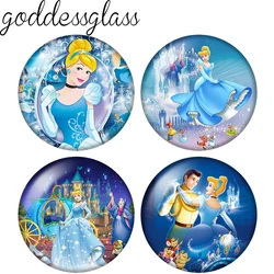 Disney Beauty księżniczka kopciuszek magiczne 12mm/18mm/20mm/25mm okrągłe szklane kaboszony z płaskim tyłem, dzięki czemu można znaleźć bransoletki