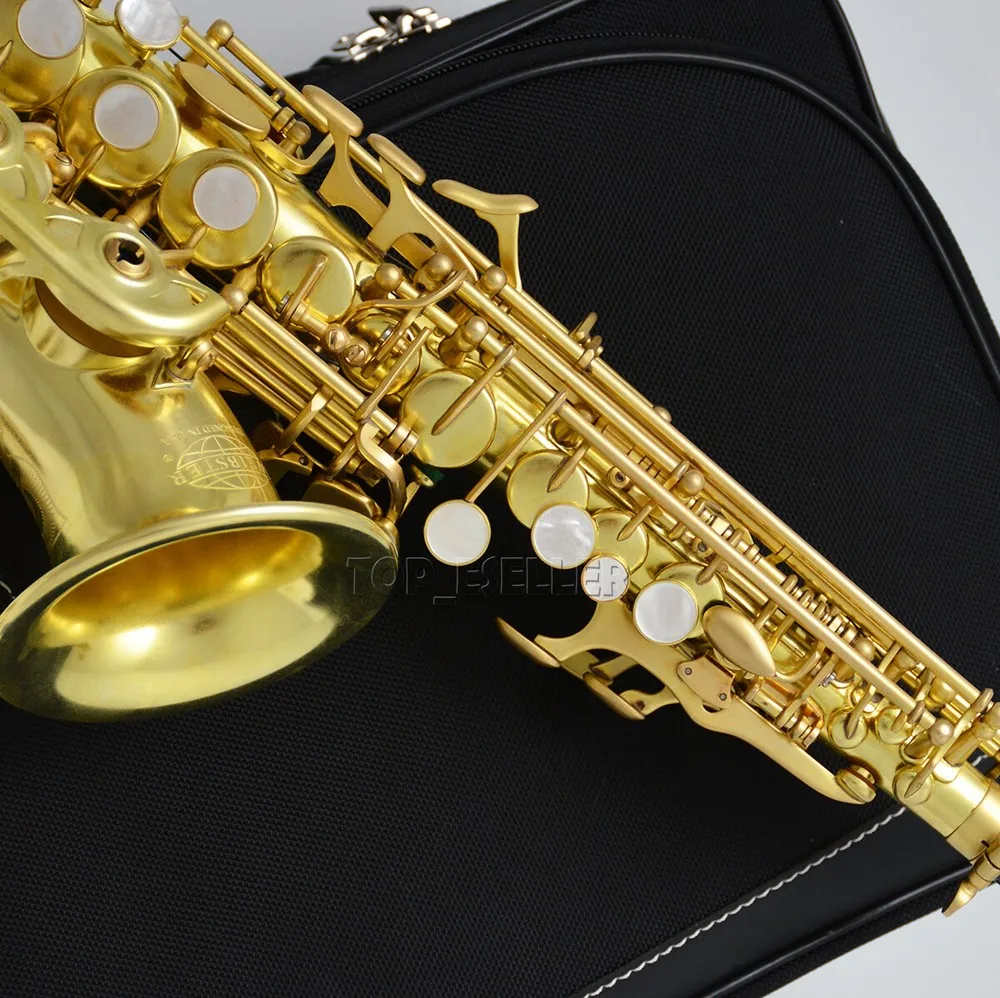 

Незаконченный изогнутый саксофон-сопрано из голой латуни, качество SAX WEIBSTER WSS-656 2025 г.