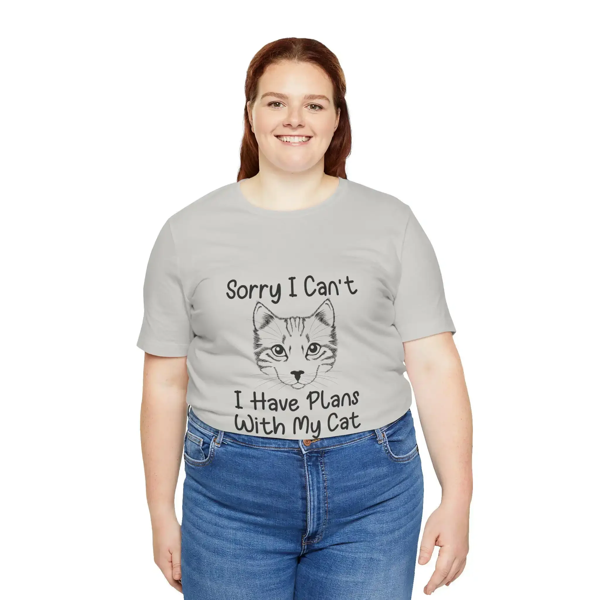 Cat Lover T Shirt Sorry I Can not Have Plans with My Top Rust Orange Casual