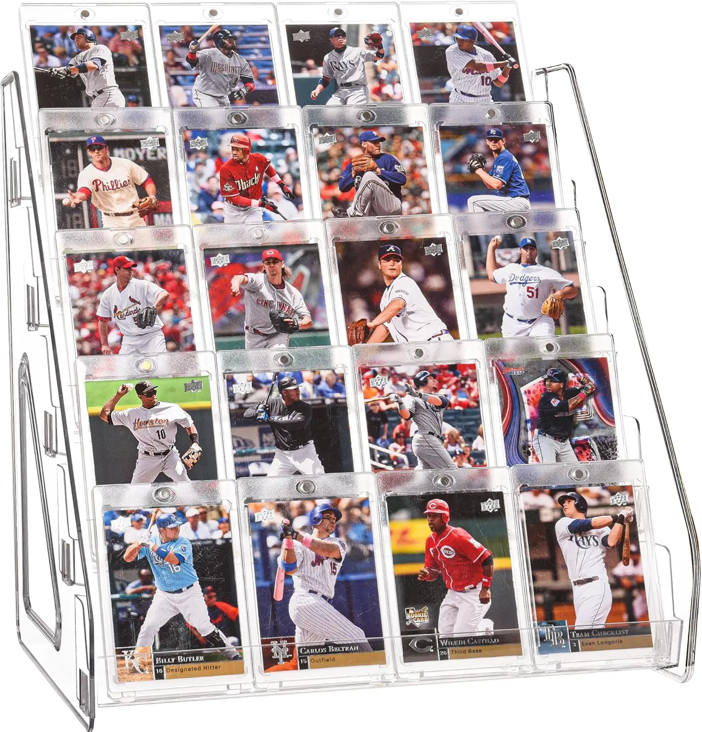 

5 Tier Clear Acrylic Card Display Stand for Trading Cards, Sports Cards, PSA Slabs - Slanted Holder for Collectors & Retail