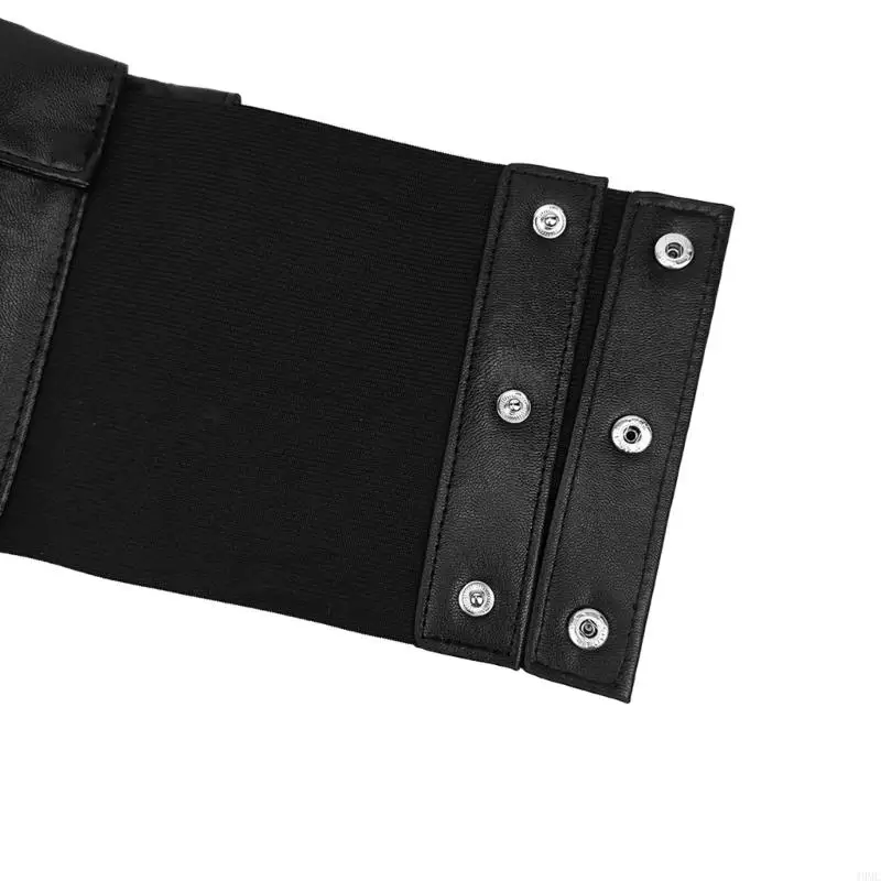 49MC Retro PU Corset สำหรับเข็มขัดเอวยืดตัวของหญิงเข็มขัดลูกไม้ผูกเข็มขัดมัดทั้งหมดเอวจับคู่ cincher สำหรับเดรสชุดต่างๆ