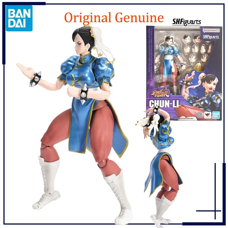 Originale Genuino Bandai Anime Street Fighter Chun-Li Outfit 2 SHF Modello Giocattoli Action Figure Regali Da Collezione Ornamenti Ragazzi Bambini