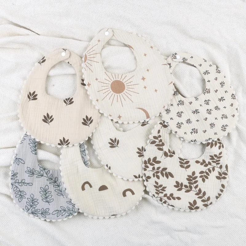 

M76C Toddler Drooling Scarf Burp Cloth Baby Feeding Towel Muslin Absorbent Towel