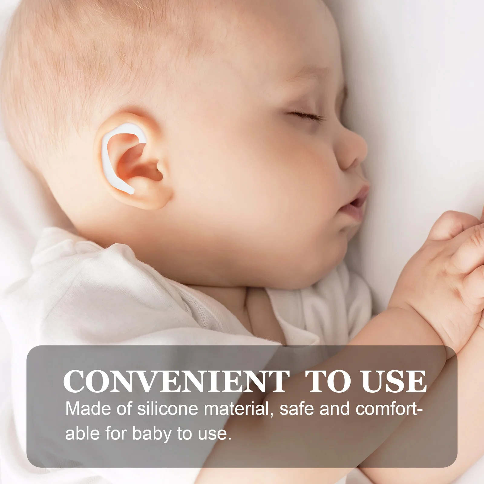 

4 Pairs External Auricle Corrector Comfortable Silicone Shaping Device for Babies Newborn Protruding Ear Support White Adhesive