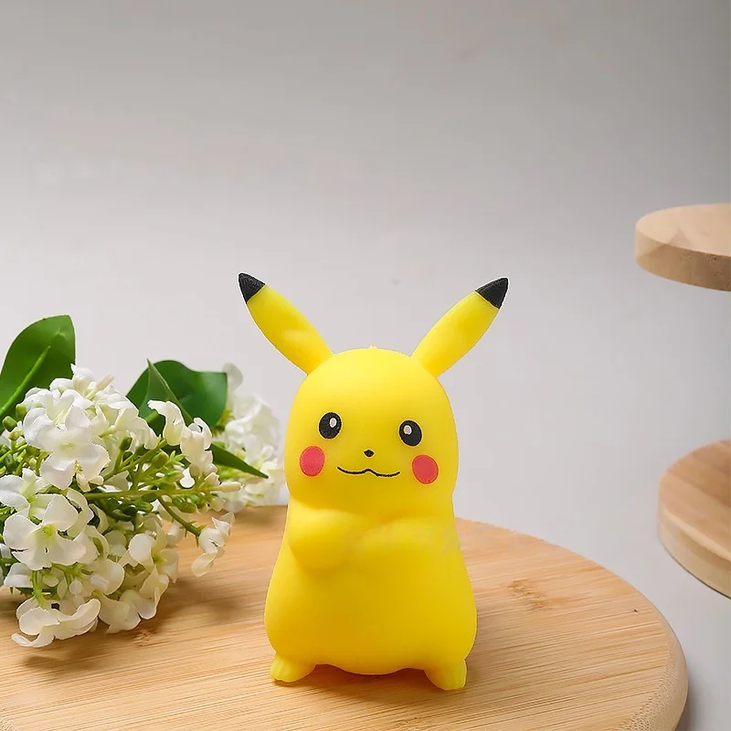 Cute Pikachu Gengar Bear Squishy, Kawaii Anime Figure Slow Rebound Fidget, Pokemon Model Ornament Gift for Fans