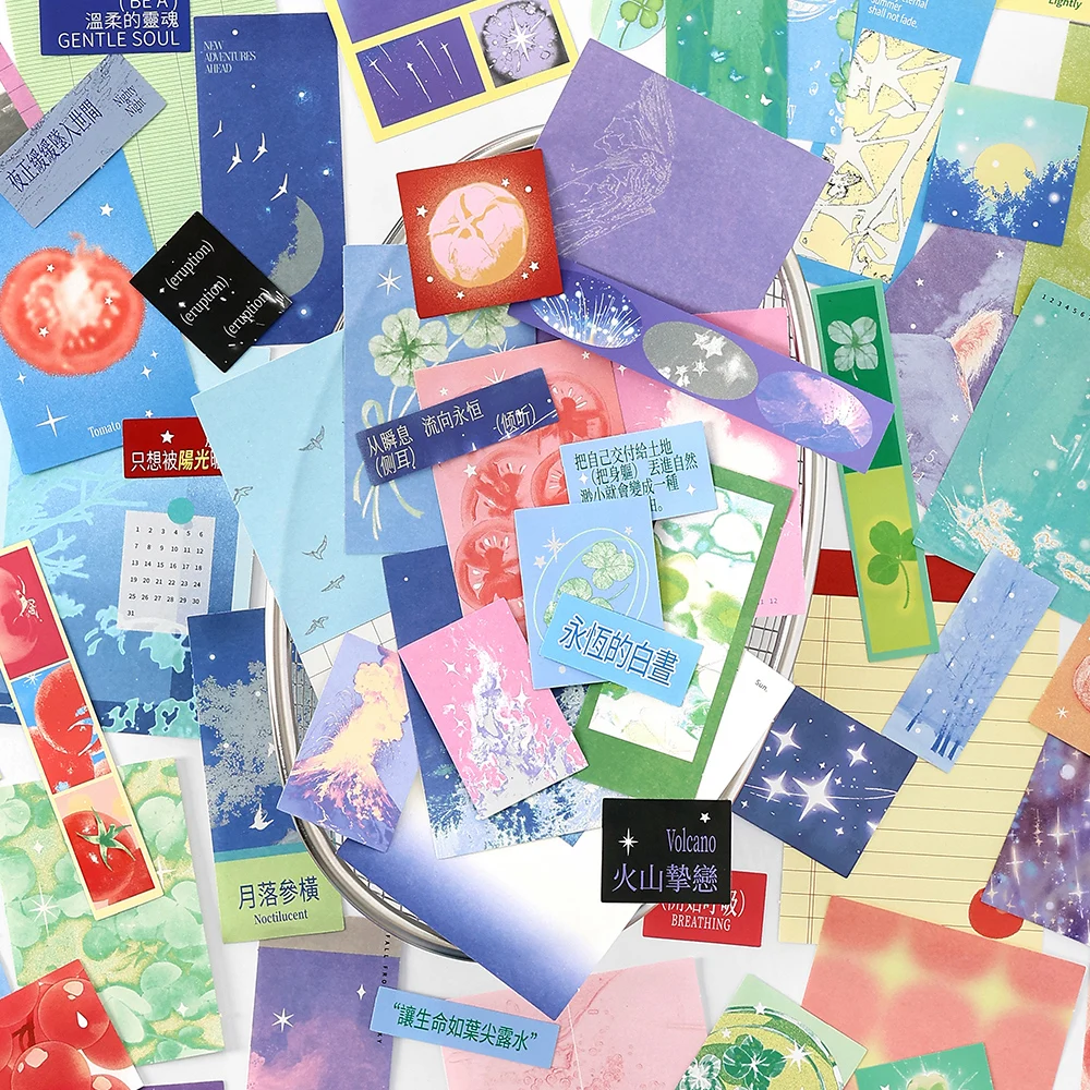 40pcs/pack simple Ins style scrapbook decoration background paper adhesive sticker pack planner handbook DIY collage material