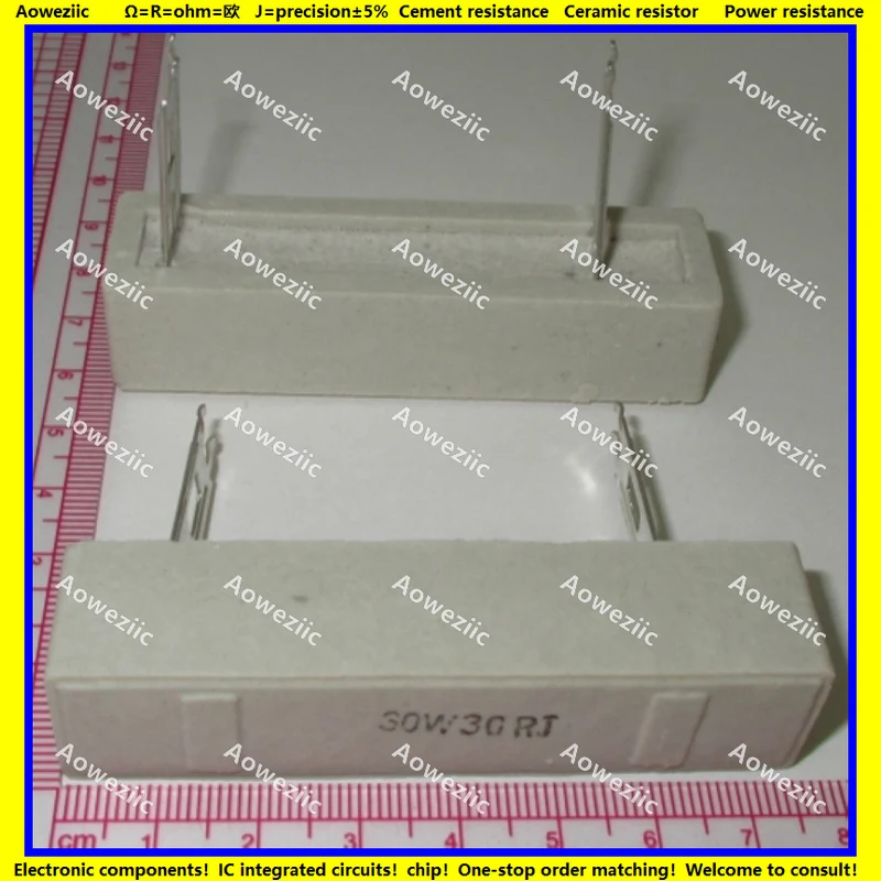 30W 30R 33RJ 47R 50R 68R 75R 100RJ 120R 150R 200R 300R 500R 1KJ 2KJ OHM Horizontal Cement Resistor Plug-in ±5% SQZ