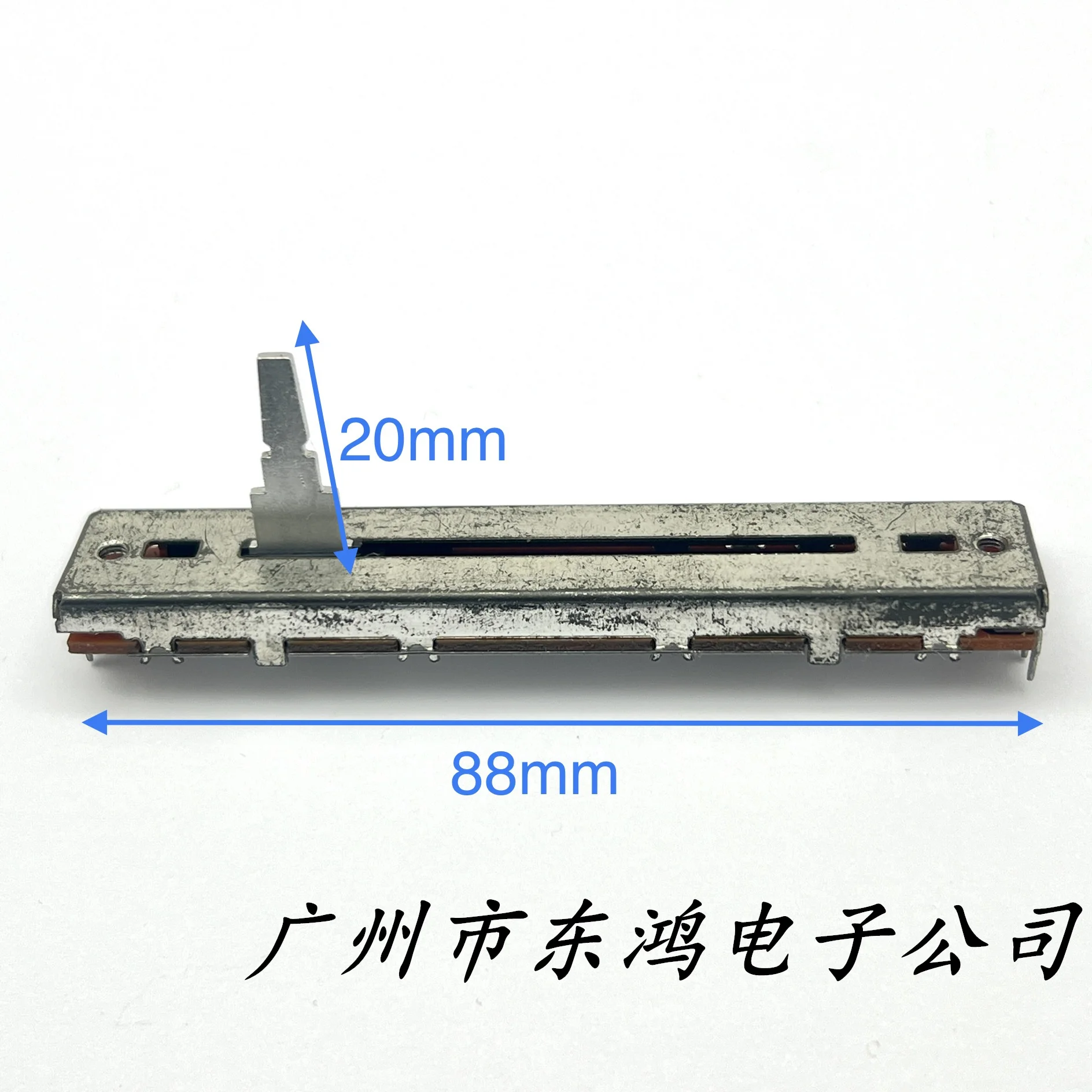 2 piece of oxidized Japanese 88mm direct sliding potentiometer with a single B10K 3-pin shaft length of 20mm