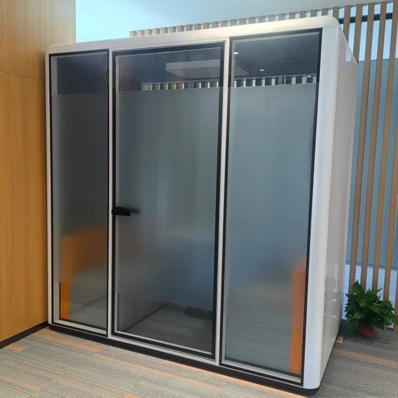 Movable Single Quiet Light Steel House Modular Soundproof Meeting Room Pod Office High-Tech Glass Office Custom Size