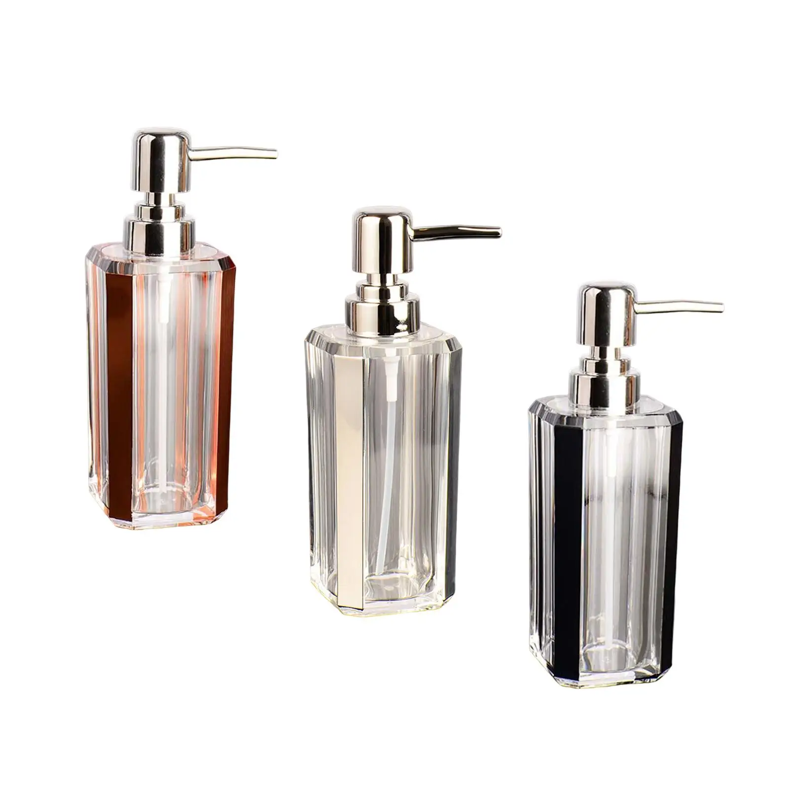 Soap Dispenser 6oz Refillable Portable Acrylic Empty Pump Bottles Lotion Pump