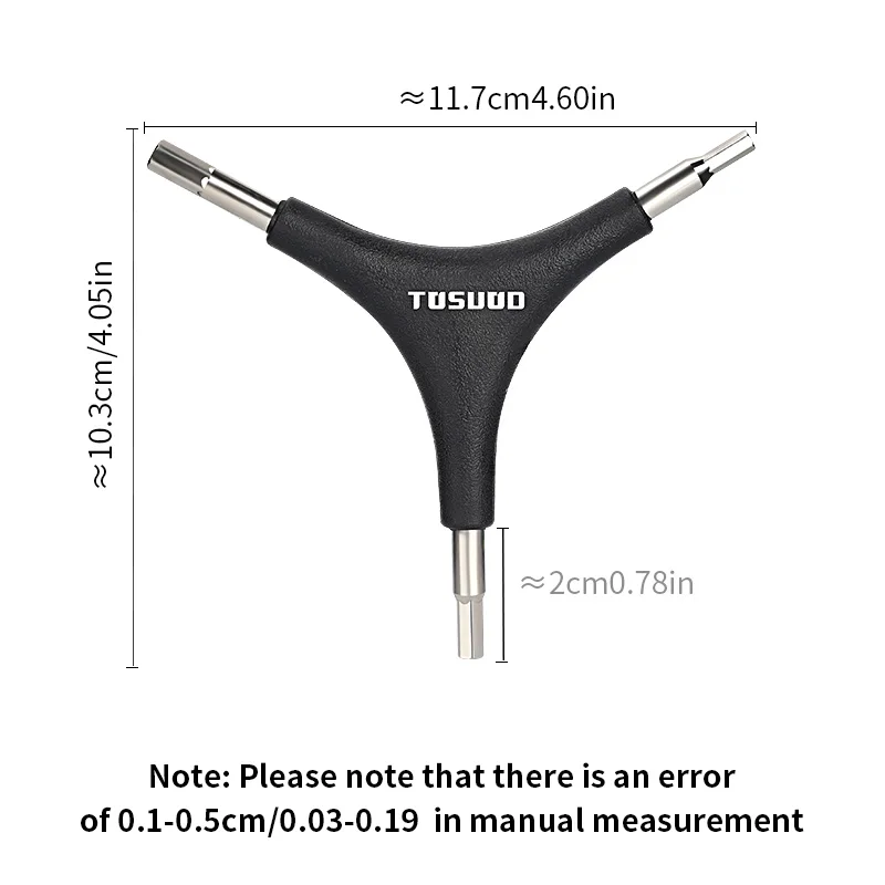 TOSUOD 3-In-1 Externer Sechskantschlüssel Fahrradreparatur Y-förmiger Schraubenschlüssel Tragbares Fahrradwartungswerkzeug Fahrradzubehör – Detail 1