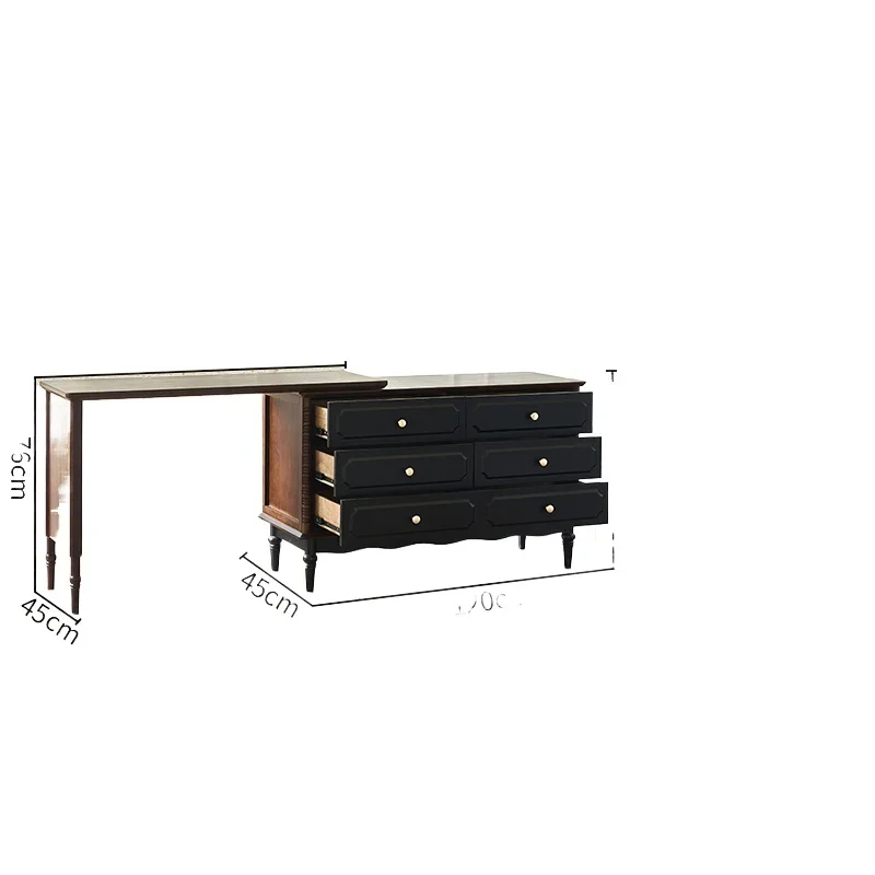 

French retro solid wood dresser, bedside bucket cabinet, integrated small apartment, bedroom storage cabinet