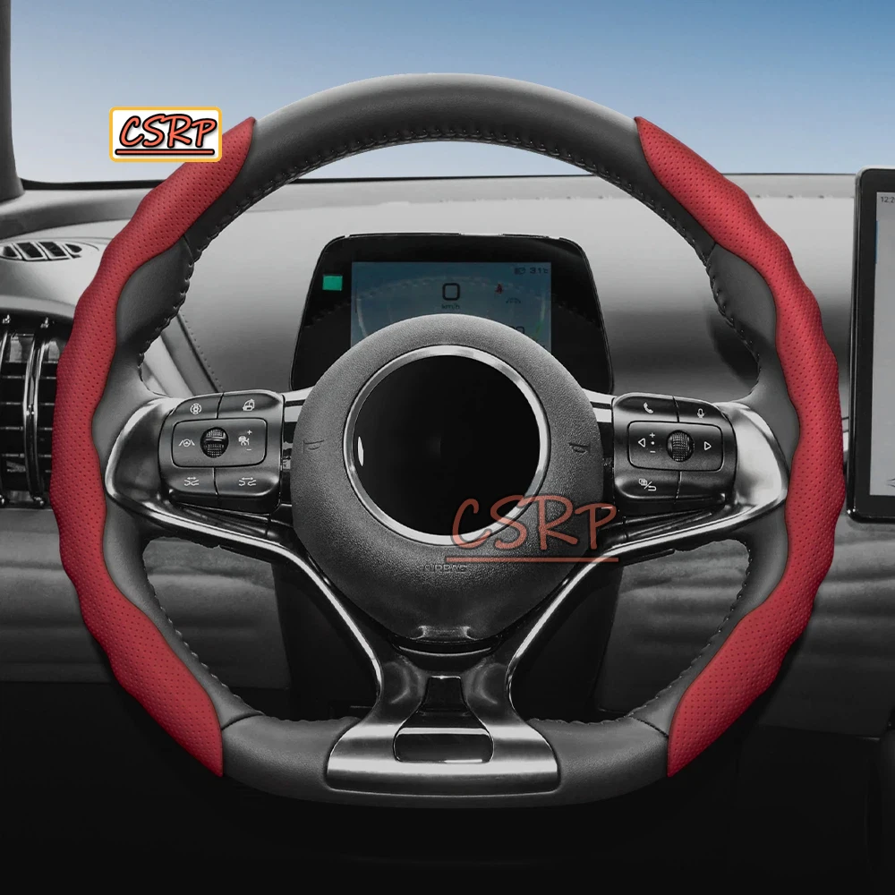 

Breathable Perforated Half-Wrapped Steering Wheel Cover for BYD Qin Yuan Song Han Seal, Non-Slip Wear-Resistant Car Protection