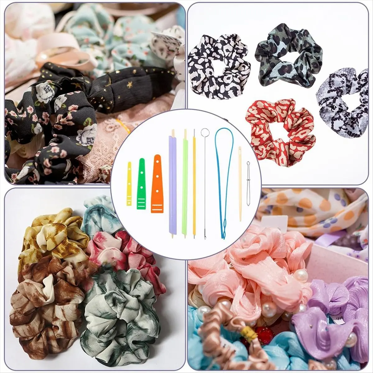 A74U Quick Turn Fabric Set, Versatile Fabric Tube Turner for Sewing Drawstring Threader Tool Fabric Turning Tube