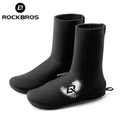 ROCKBROS Winter Shoe Covers Warm Thermal Cycling Shoes Covers Windproof MTB Road Racing With YKK Zipper Bike Shoe Covers