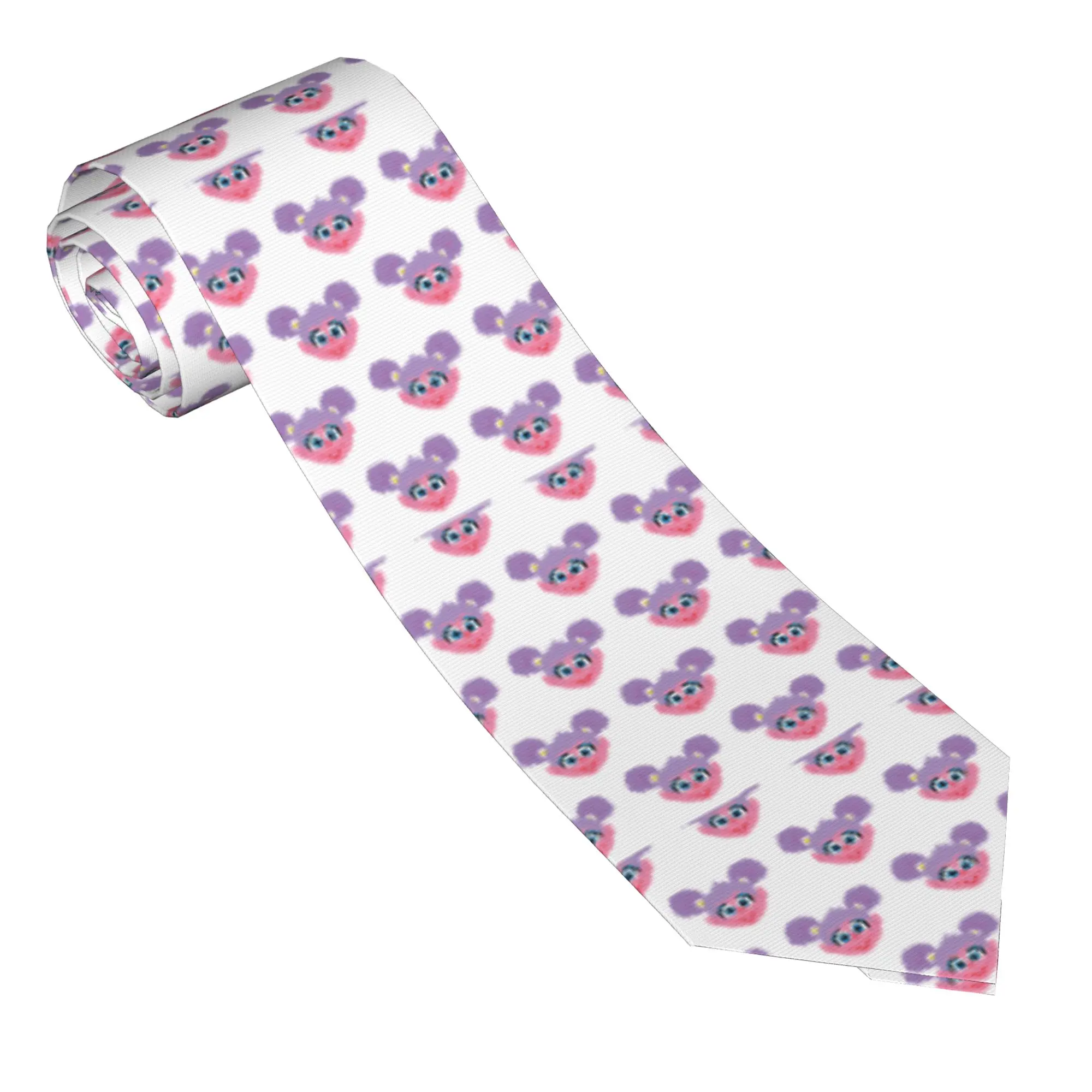Corbata Abby Cadabby con diseño de cara de flor de Plaza Sésamo para hombre, de 8 cm de ancho, accesorios para trajes de hombre, corbata, accesorios para bodas y cosplay